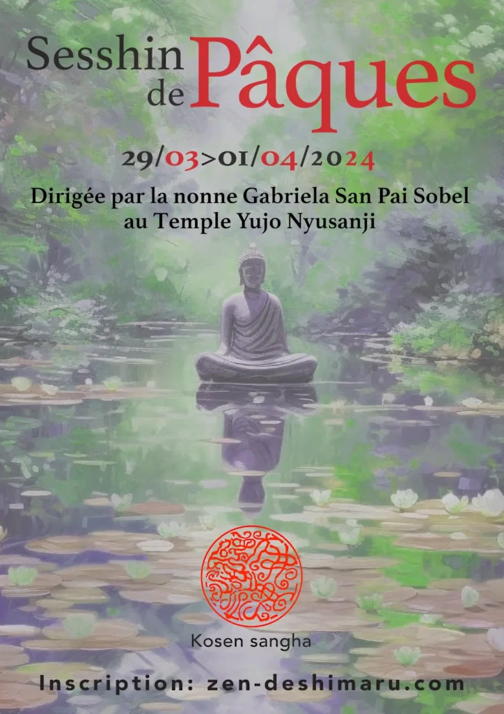 affiche sesshin de paques 2024 fr